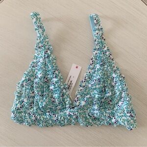 Cosabella Never Say Never Printed Tall Triangle Bralette, size L